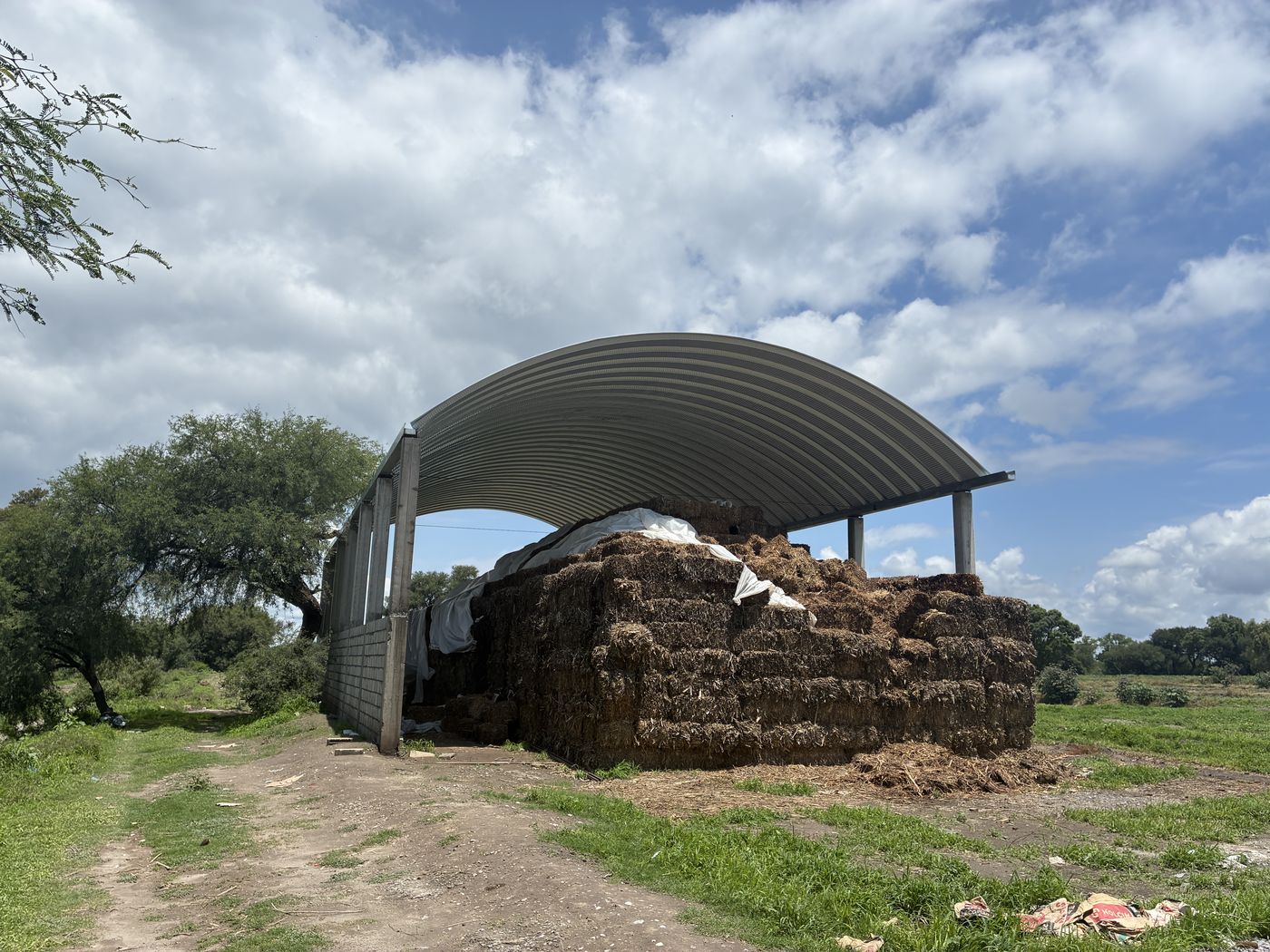 Arcotecho para resguardo de forraje en Tlacotepec